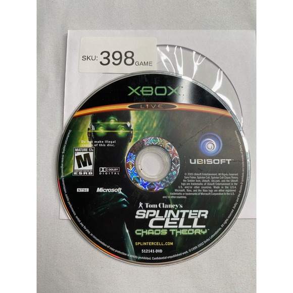 Microsoft Other - Tom Clancy's Splinter Cell Chaos Theory Original Xbox Game Disc Only